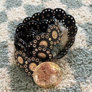 Black and Gold Round Chain Link Belt